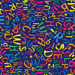 multicolor english alphabet seamless pattern - 58566701