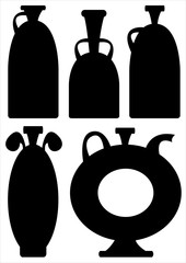vases icons isolated on white background