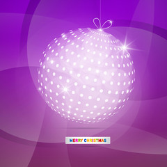Violet Abstract Vector Merry Christmas Background