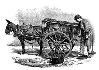Naklejka premium Traditional Coal Seller - 19th century