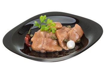 Sliced marinated herring