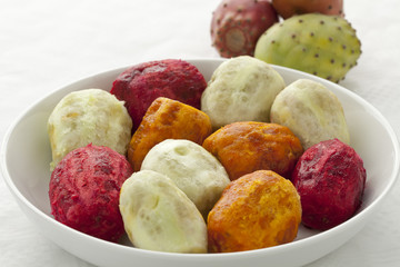 Peeled Prickly Pear Fruit close up