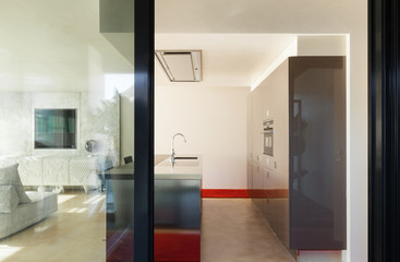 apartment in new building, interior view from the balcony