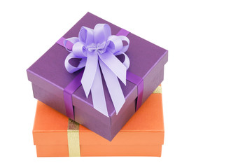 Christmas gift box with isolated on white background