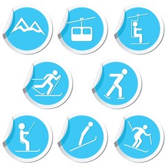 Winter sport icons set. Vector illustration