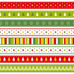 set of bright Christmas ribbons