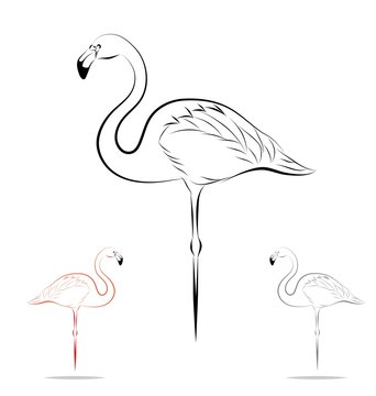 stylized flamingo