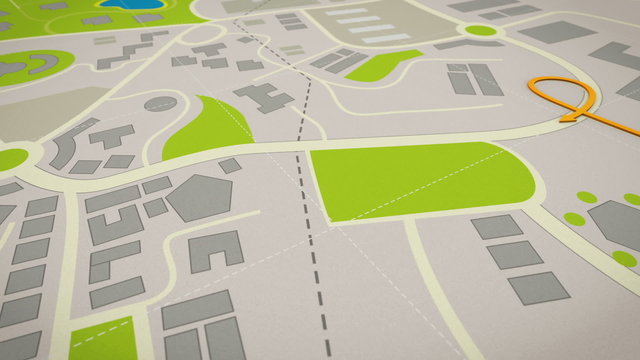 Arrow running on map to the tablet