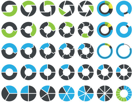 Pie Charts And Circular Graph Infographic Kit