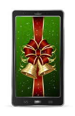 Mobile with red Christmas bow
