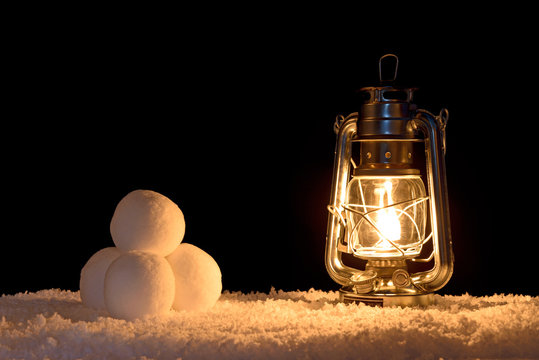 Snowballs And Lantern