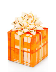 Gift box with gold ribbon