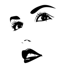Naklejka premium Beautiful young woman portrait. Vector illustration.
