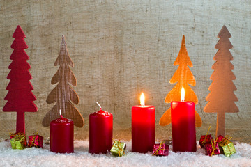 2. Advent, Adventskerze, Weihnachtsdekoration