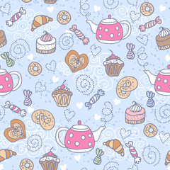Seamless pattern with sweets
