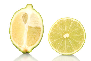 Sliced fruit isolated on white