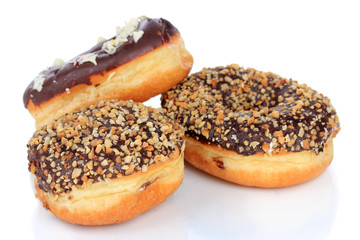 Sweet donuts isolated on white