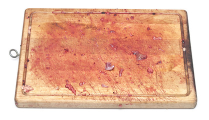 bloody on the cutting board