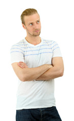 Handsome young man isolated on white