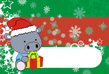hippo xmas baby claus gift bg