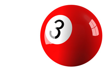 Billiard ball isolated on white