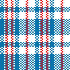 Chinese woven checkered bag seamless pattern in blue and white