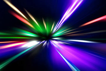 speed motion on night road