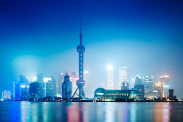 shanghai skyline at night,beautiful night view