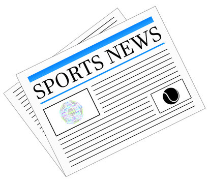 Sports News Newspaper Headline Front Page Vector