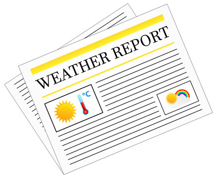 Weather Report Newspaper Headline Front Page Vector