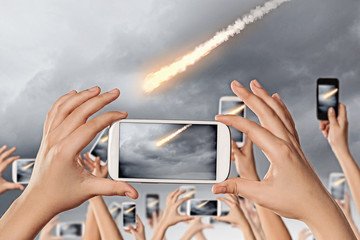 Falling meteorite