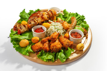 Grilled meat on sticks (shashlyk)