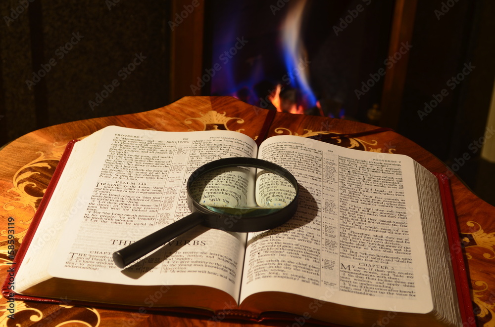 Wall mural fireside bible study