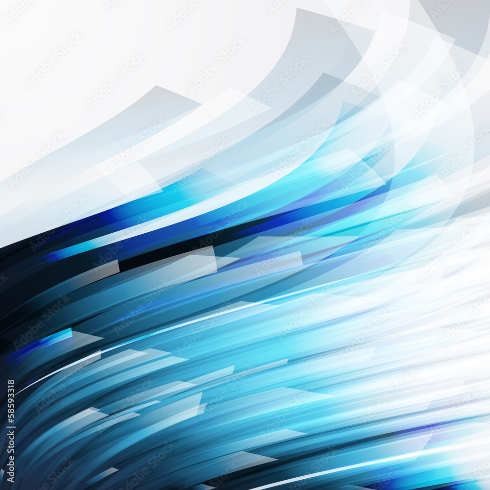 Poster abstract background wiht transparent blue-gray elements.