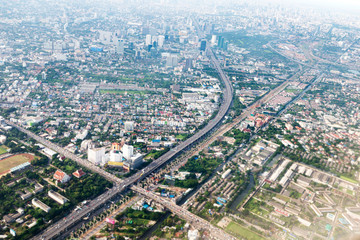 Naklejka premium aerial view of city center