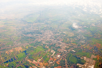 aerial view of city center