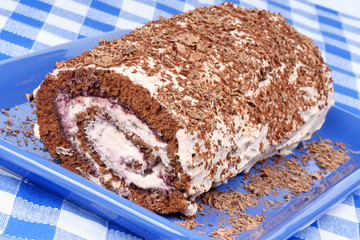 Chocolate swiss roll cake
