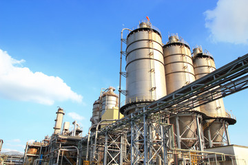 Chemical plant in the blue sky