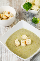 Broccoli, potato and cheese cream soup