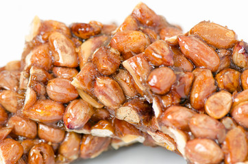Peanut brittle, isolated