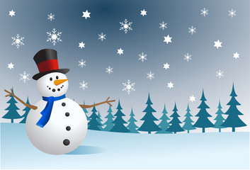 Snowman, vector illustration