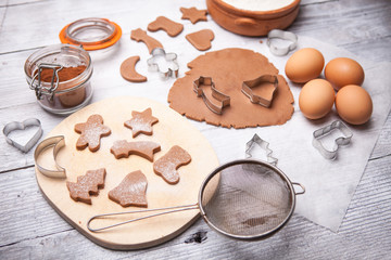 Baking ingredients for Christmas cookies