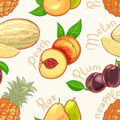 seamless exotic fruits - 1