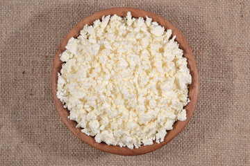 Cottage cheese in a bowl