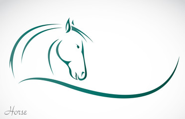 Vector of a horse head design on white background. Animals.