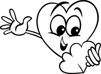 heart with valentine card coloring page