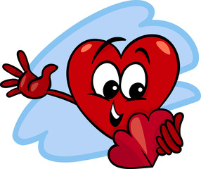 Obraz premium heart with valentine card cartoon