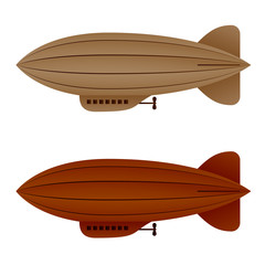 Naklejka premium vector brown vintage airship zeppelin