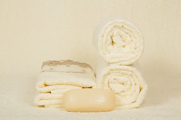 Set of towels and soap