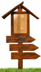 Triple Directional Wooden Signs